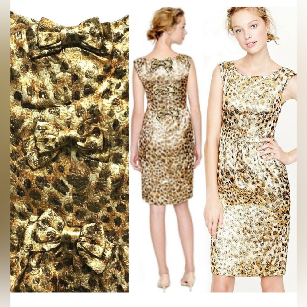 JCrew Collection Lucille dress in Cheetah Brocade